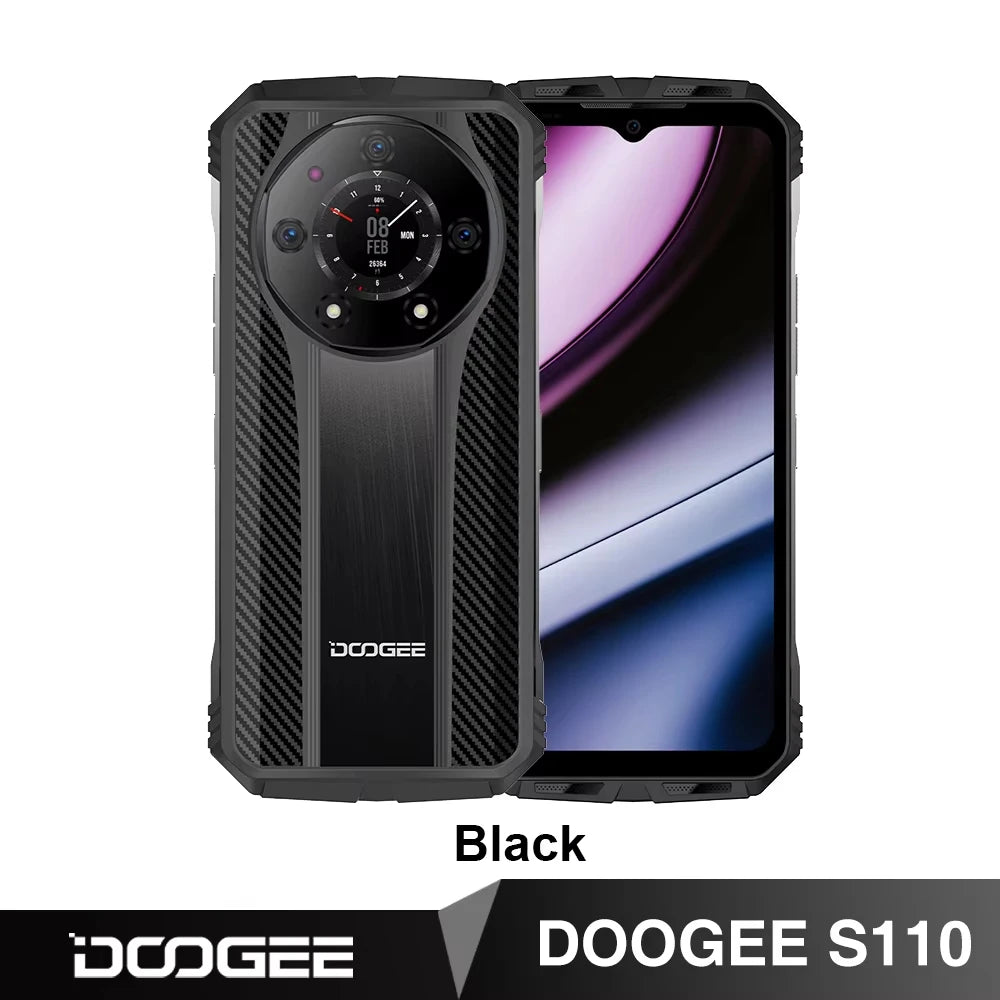 DOOGEE S110 12GB 256GB Smartphone Helio G99 Mobile Phone 6.58” FHD 120Hz Screen 10800mAh 66W Fast Charging Android 13 Cellphone