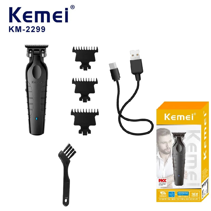 Kemei KM2299 Professional Hair Clipper 0mm Zero Gapped Carving Clipper Men's Cordless Hair Trimmer Electric Hair Cutting Machine