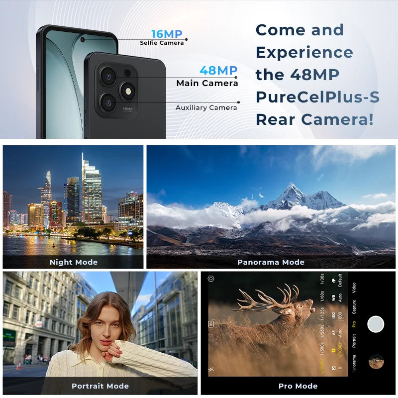 HOTWAV Note 13 Max Mobile Phone Android 14 6.8'' HD+ 16(6+10)GB 256GB Cellphone 48MP 5160mAh 9.2mm Ultra-Thin Smartphone