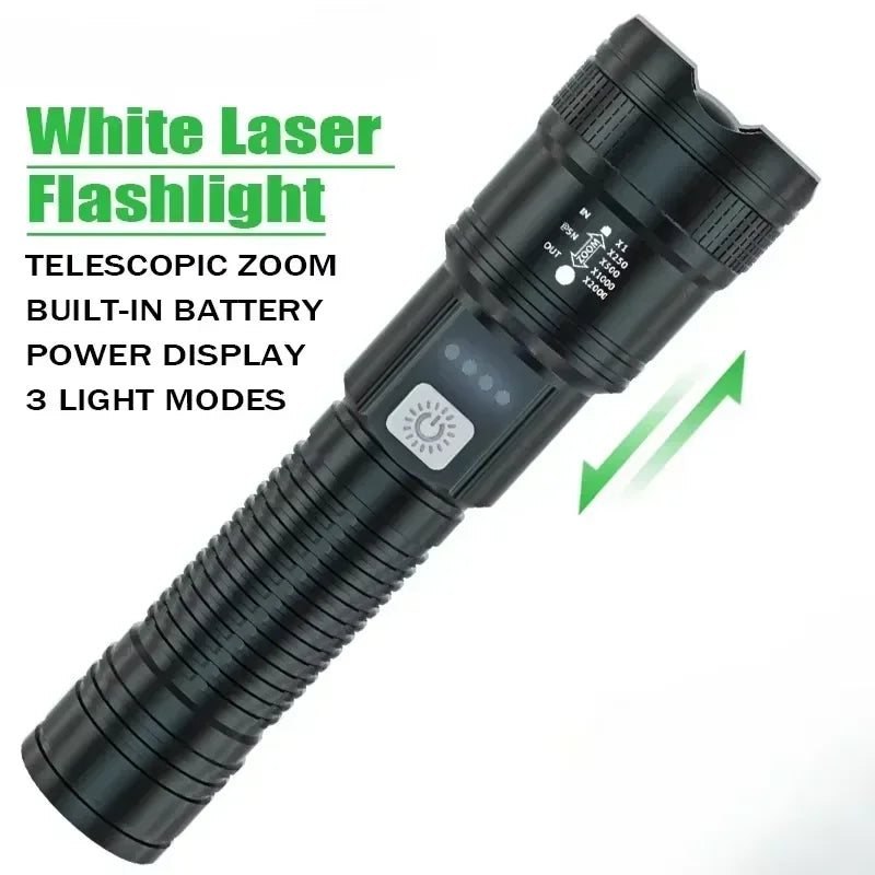 9900LM Powerful LED Flashlight Battery Display USB Rechargeable Light Telescopic Zoom Torch Lamp Outdoor Camping Fishing Lantern