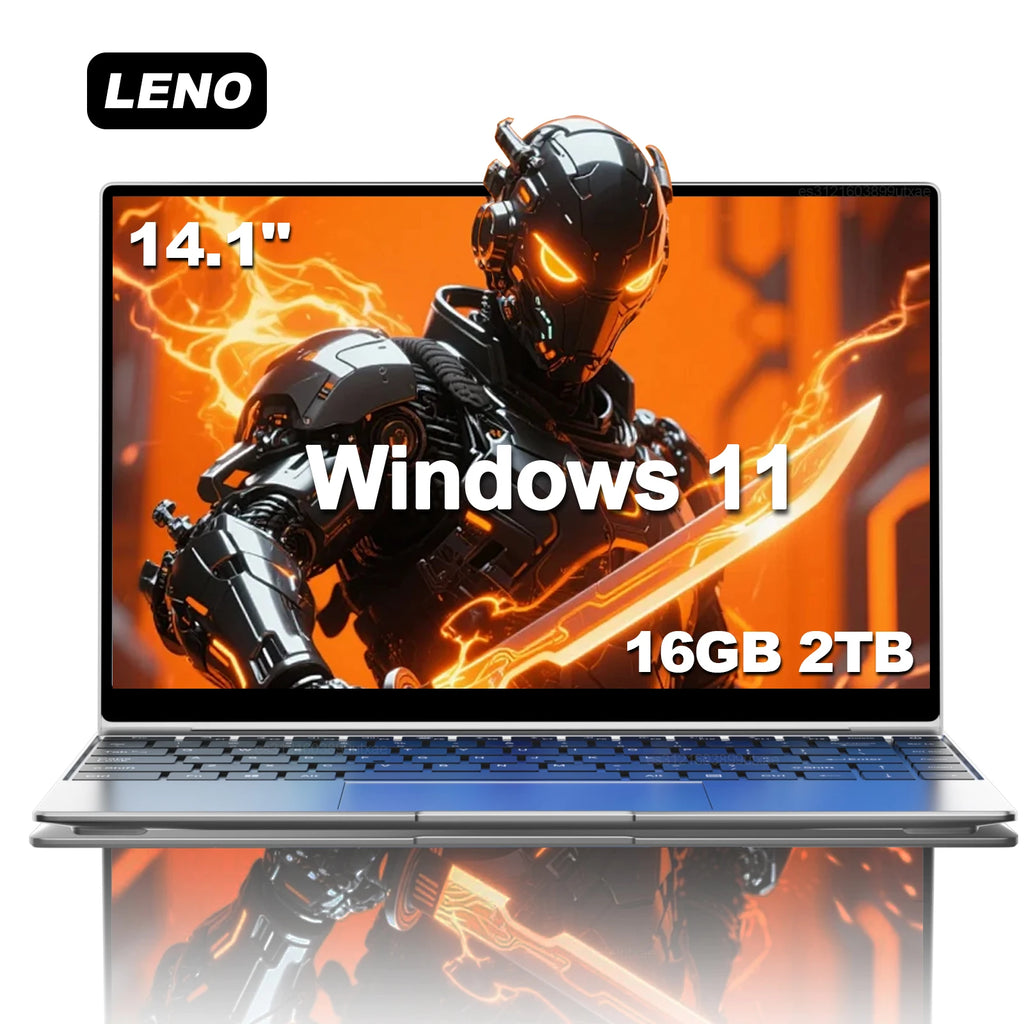 14.1" Ultra Slim Laptop 16GB RAM 2TB SSD Intel N3700 Notebook Gamer  1920*1080 Display Windows 11 Pro Office Study Computer PC