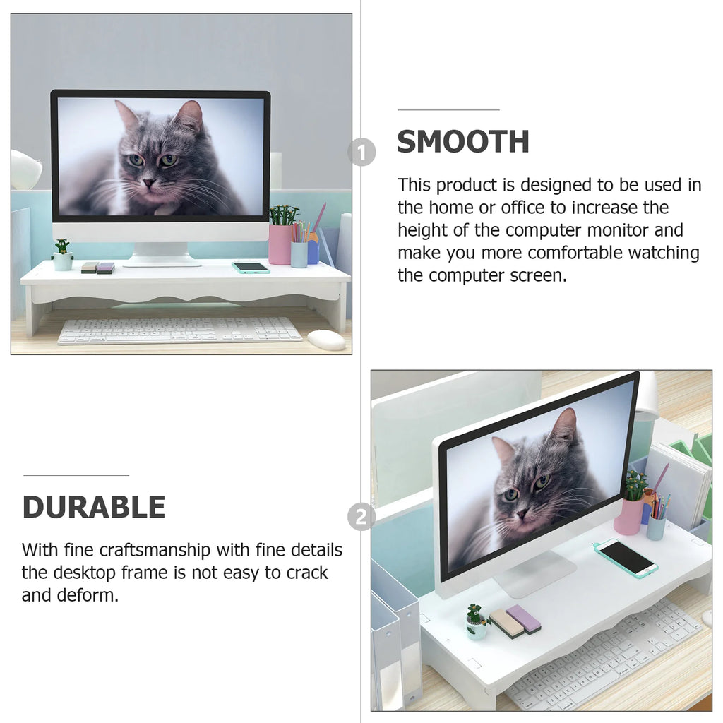 Computer Heightened Shelf Monitor Bracket Keyboard Stand Riser Desk Screen Plastic Desktop Base Computer Screen Shelf