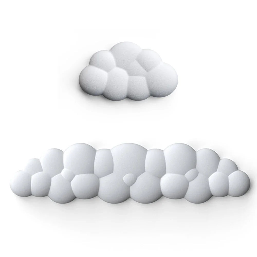 Leather Cloud Shape Wrist Rest Pad Soft PU Material Memory Foam Anti-Slip Rubber Base Office Keyboard Mouse Support Wrist Pad