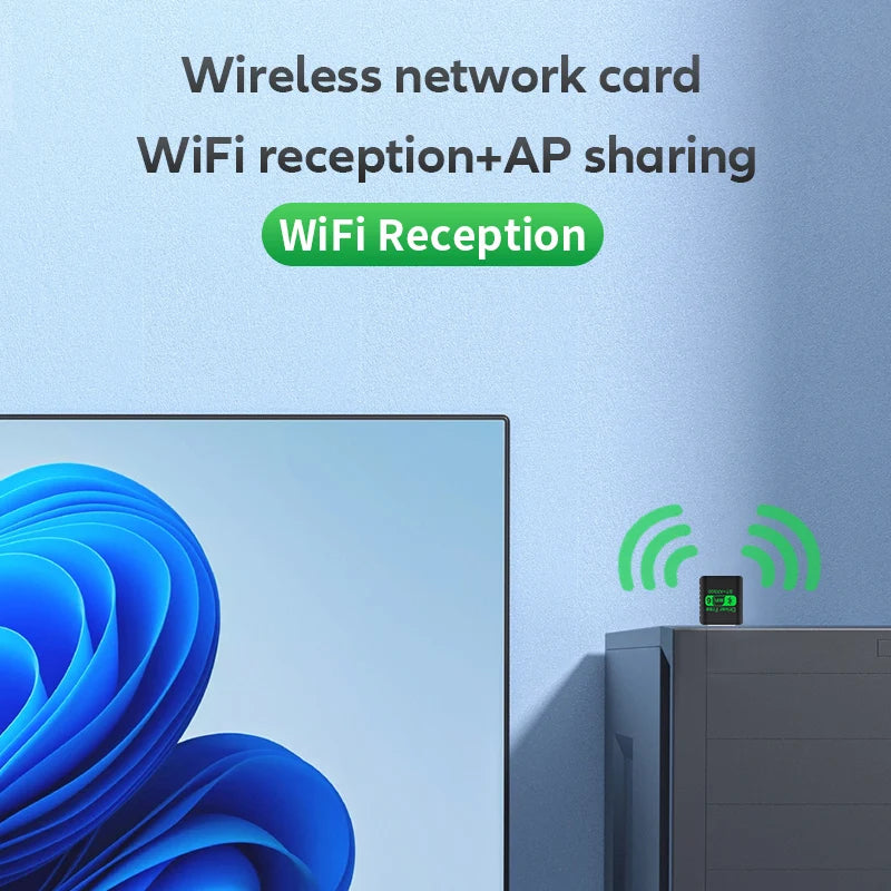 2IN1Mini USB AX900Mbps WiFi6 BT5.4 Network Card 2.4G&5GHz Dongle Wireless Receiver Adapter Driver Free For PC Laptop Win10/11