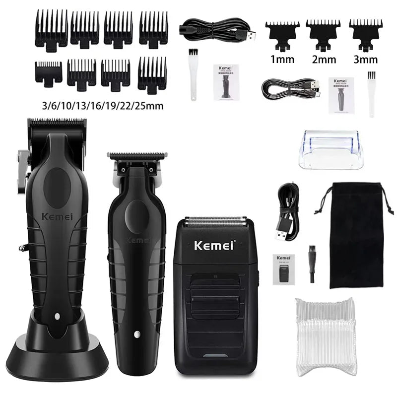 Kemei KM-2296 KM-2299 KM-1102 Hair Clipper Kit Men's Electric Shaver Hair Trimmer Machine Professional Hair Cutting Machine