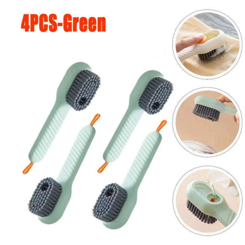 1pc Multi-function automatic spot shoe brush soft hair hand pressure hanging hole suitable for clothing carpet plastic handles