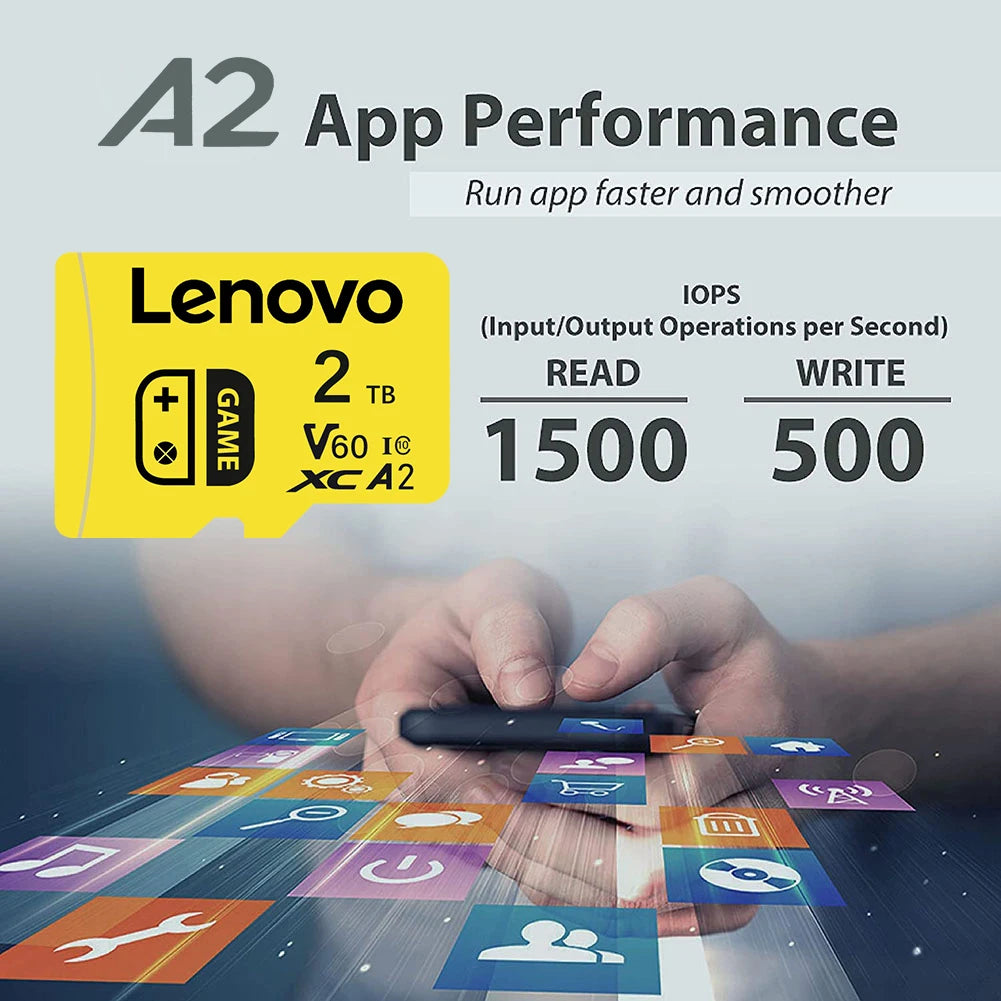 Lenovo 2TB 128GB SD Card Micro SD Card High-Speed 1TB Memory Card Android Phone Tablet Laptop Storage 4K Video Travel Outdoor