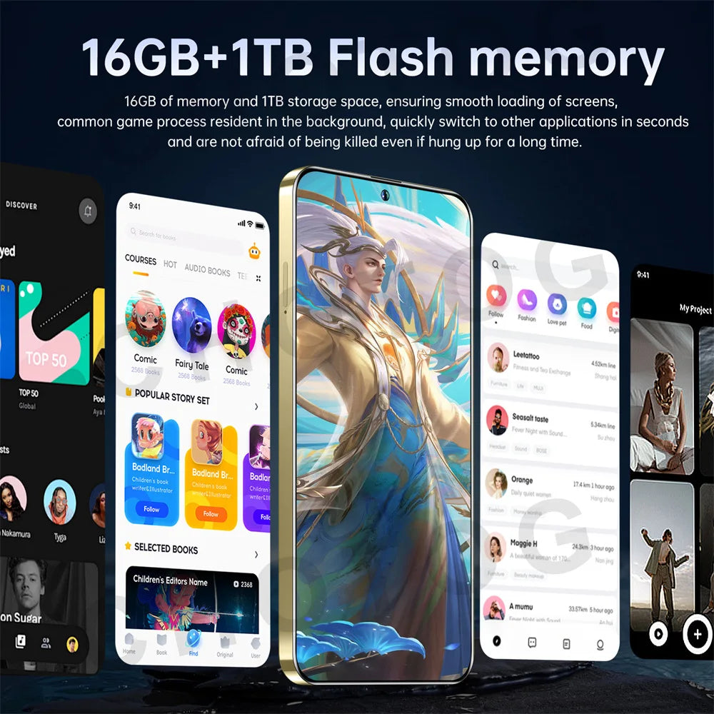 Fiber Cases For SMS 25 Ultra Mobile Phones 5G Dual Sim Android Cellphones Case For Smartphone 22GB+2TB Cell Phone 7800mAh Cover