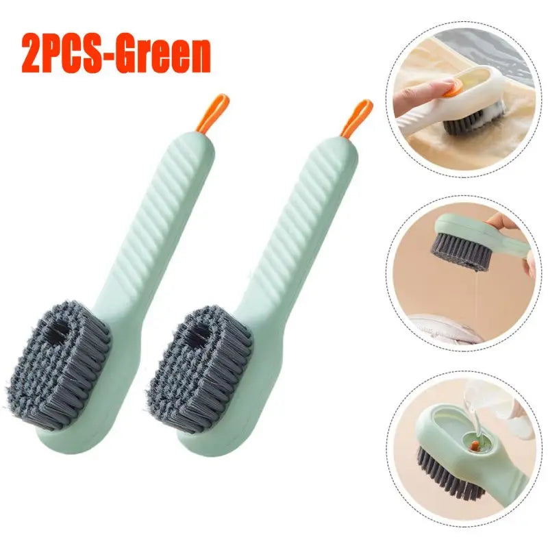 1pc Multi-function automatic spot shoe brush soft hair hand pressure hanging hole suitable for clothing carpet plastic handles