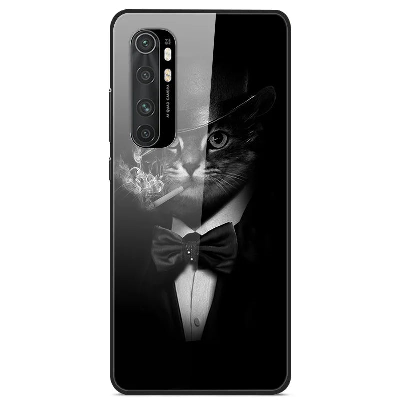 For Xiaomi Mi Note 10 Lite RU 6 GB 128 GB Case Tempered Glass Hard Back Cover For Xiaomi Mi Note 10 Lite Case Note10 Lite Fundas