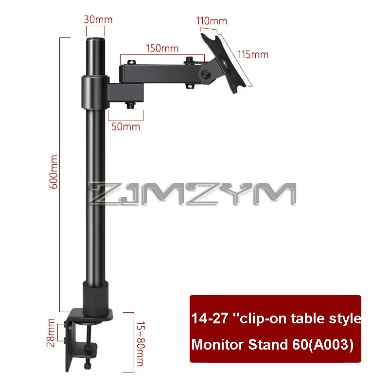 Single Monitor Bracket 14 To 27 Inches Screen Computer Desk Mount Stand Adjustable Monitor Arm Screen Holder