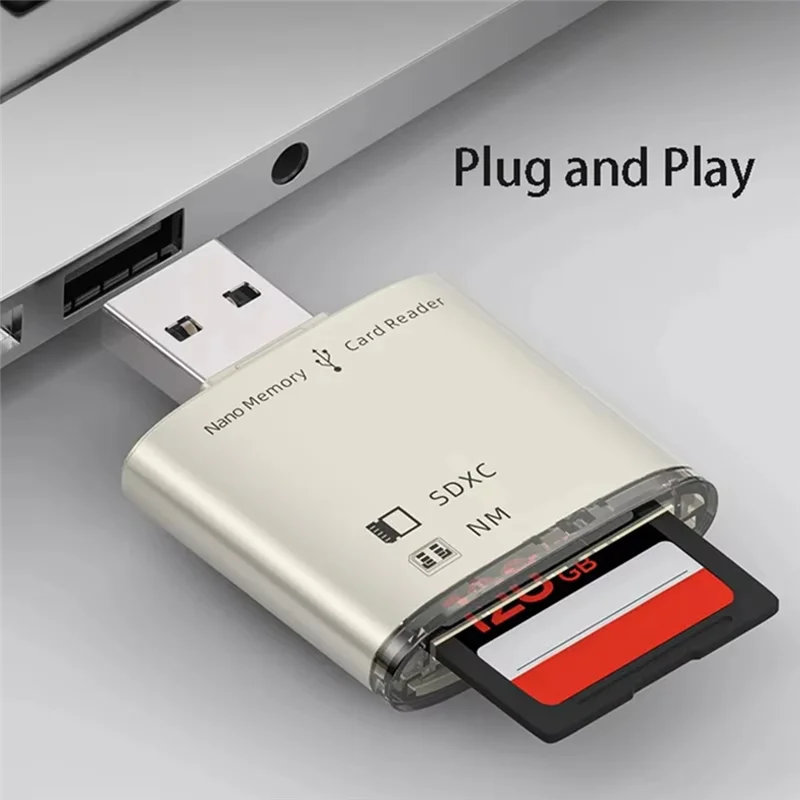 CABE-USB 3.0 SD SDXC Card Reader 8GB-128GB For Huawei NM Nano Memory Card Write Adapter PC Laptop Converter Extend Gold