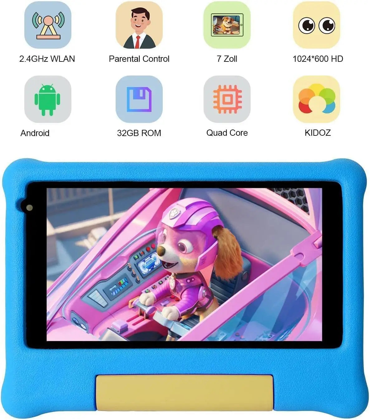 Kid Tablet 7 Inch Tablet for Children Android 13 5GB RAM 32GB ROM 128GB Expandable Quad Core Wi-Fi Bluetooth Type-C Children's