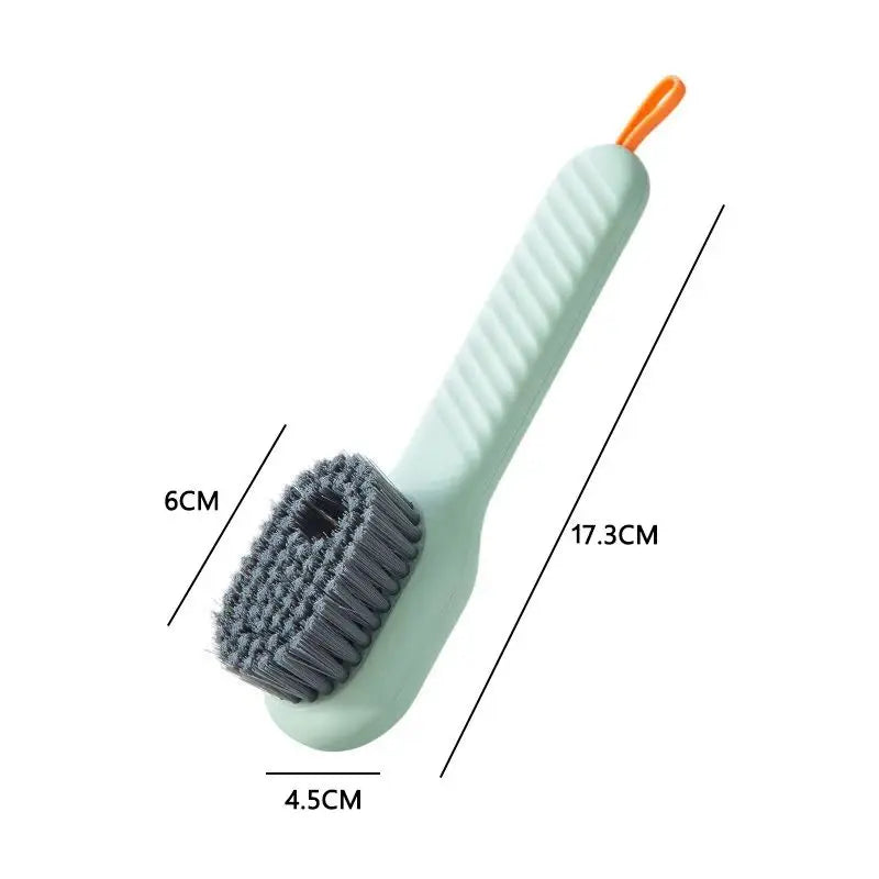 1pc Multi-function automatic spot shoe brush soft hair hand pressure hanging hole suitable for clothing carpet plastic handles