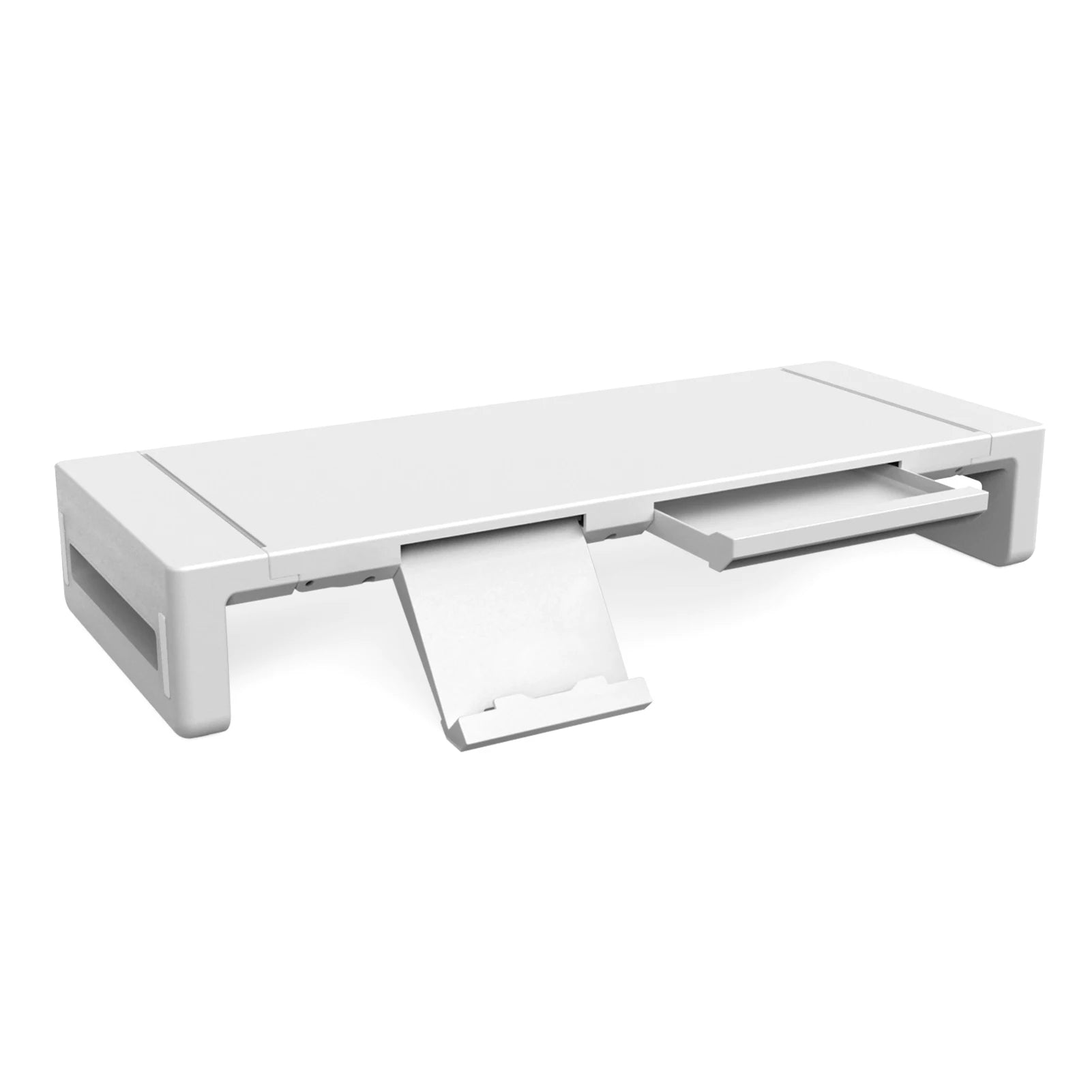 Monitor Stand Riser, Foldable, Height Adjustable Computer Stand, Desk Shelf Riser with Storage Drawer &Tablet Phone