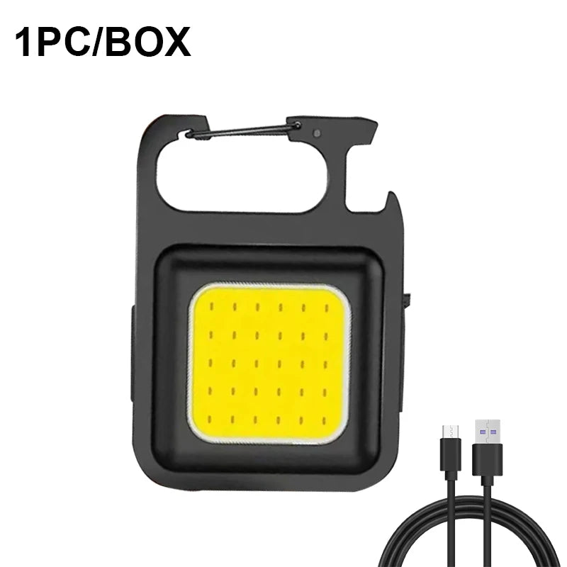 Super Bright MINI COB Keychain Flashlight Charging Lamp Camping Lights with Magnet 3 Lighting Modes for Camping Home