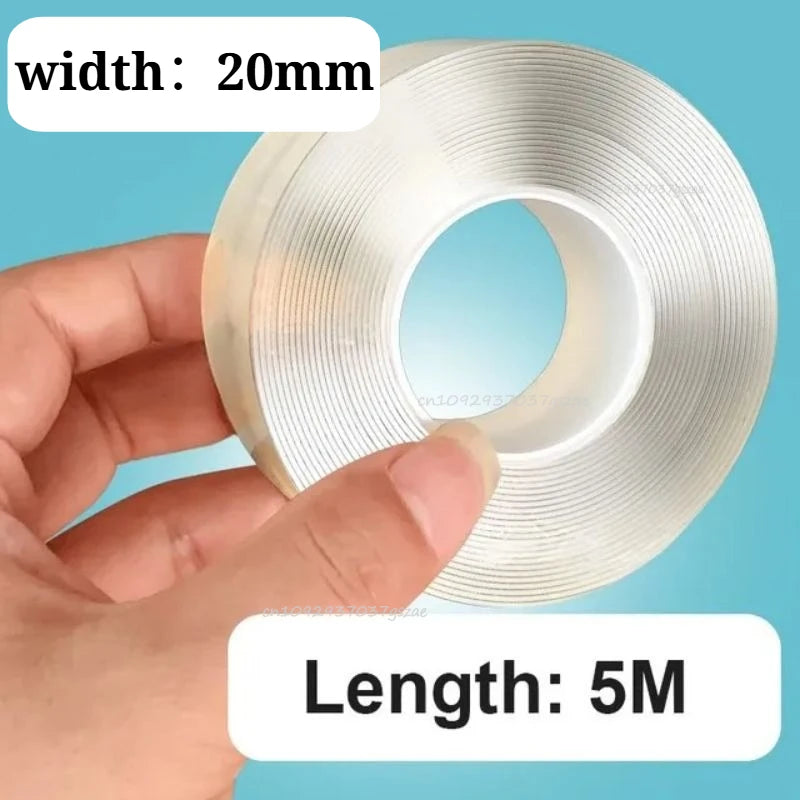 SEAMETAL Super Strong Double Sided Adhesive Tape Washable Reusable Transparent Double Tape No Trace Sticker for Car Home Office