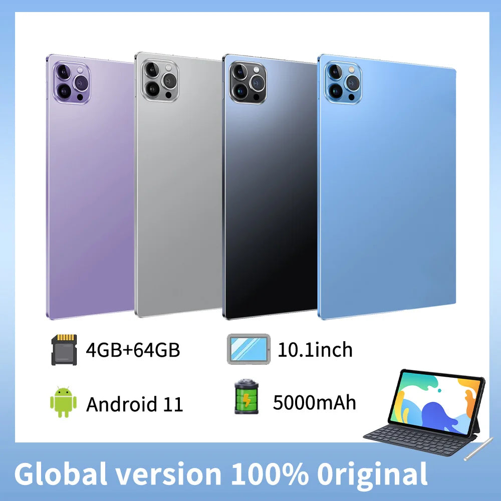 Global new Android 10.1-inch Tablet with Octa cores, 4GB 64GB ROM, Dual cameras, Dual SIM cards, 3G Tablet, Android 11