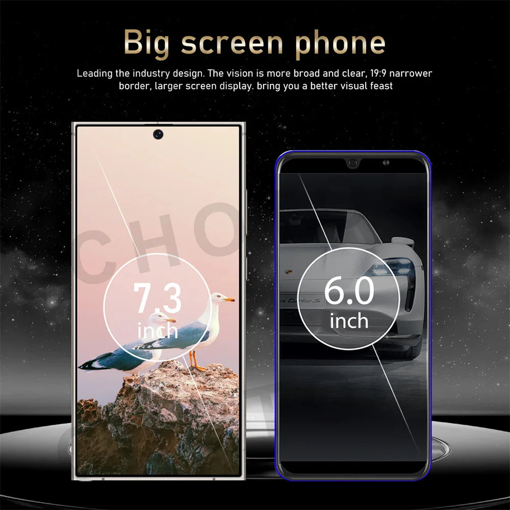 Screen Protector For SMS 25 Ultra Mobile Phones 22GB+2TB Cell Phone Tempered Glass Film For Android Smartphone 7.3''HD Cellphone