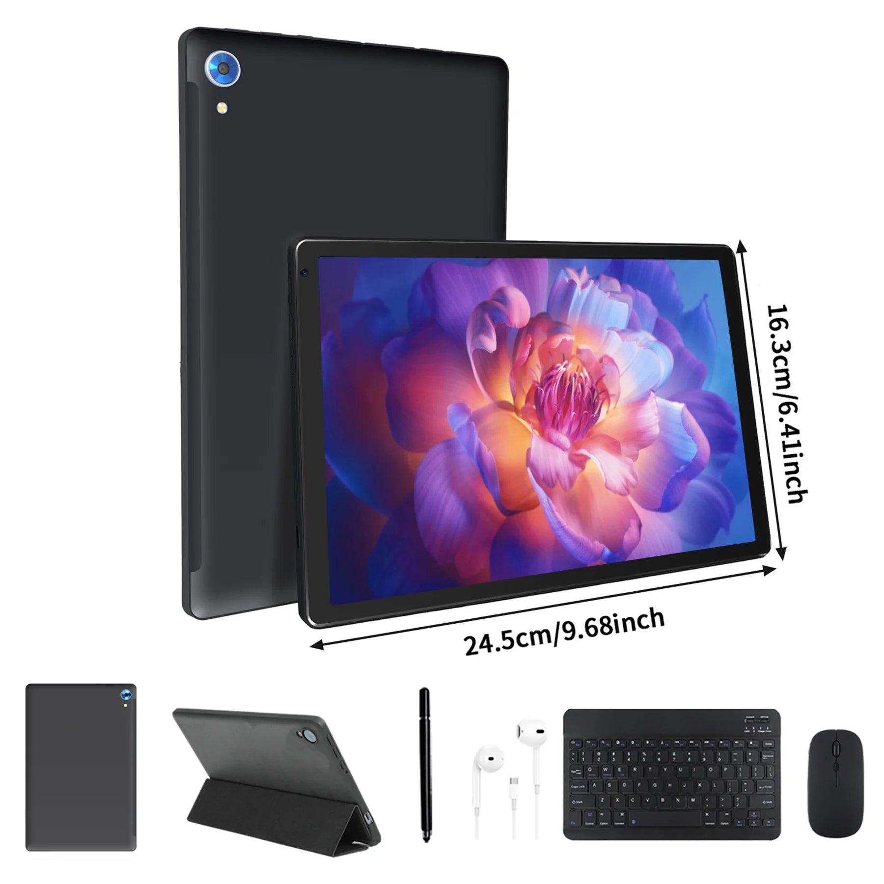 URAO C101L 10 Inch Android 15 Tablet A523 Octa Core Tablets 24GB+128GB 1 TB Expansion WiFi 6 5MP+8MP Camera Keyboard Mouse Set