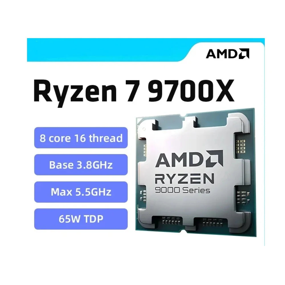 New Bulk  Ryzen 7 R7 9700X CPU 8 Cores 16 Threads 3.8GHz to 5.5 Ghz 65W AM5 Gaming Processors