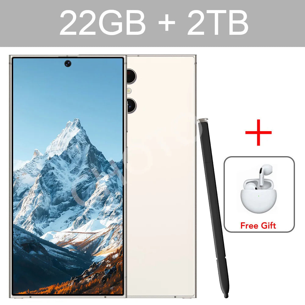 Screen Protector For SMS 25 Ultra Mobile Phones 22GB+2TB Cell Phone Tempered Glass Film For Android Smartphone 7.3''HD Cellphone