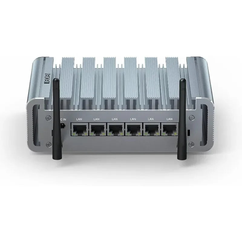 Mini PC 2.5Gbe 6 Lan Port, Micro Router PC, i225 NICs, Celeron J4125, 8GB DDR4 RAM 128GB SSD, HD-MI, RS232 COM, Wifi