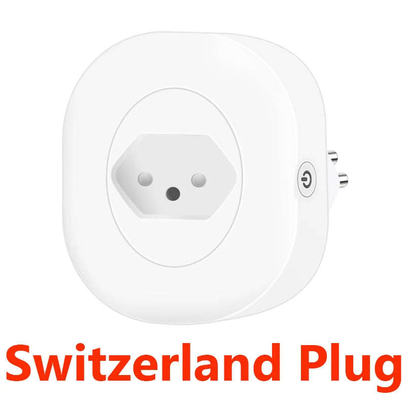 BORUIDAPLS Tuya Zigbee Smart Socket EU/FR/Israel/Brazil/Switzerland 16A With Power Monitoring Voice Control Alexa Google Home