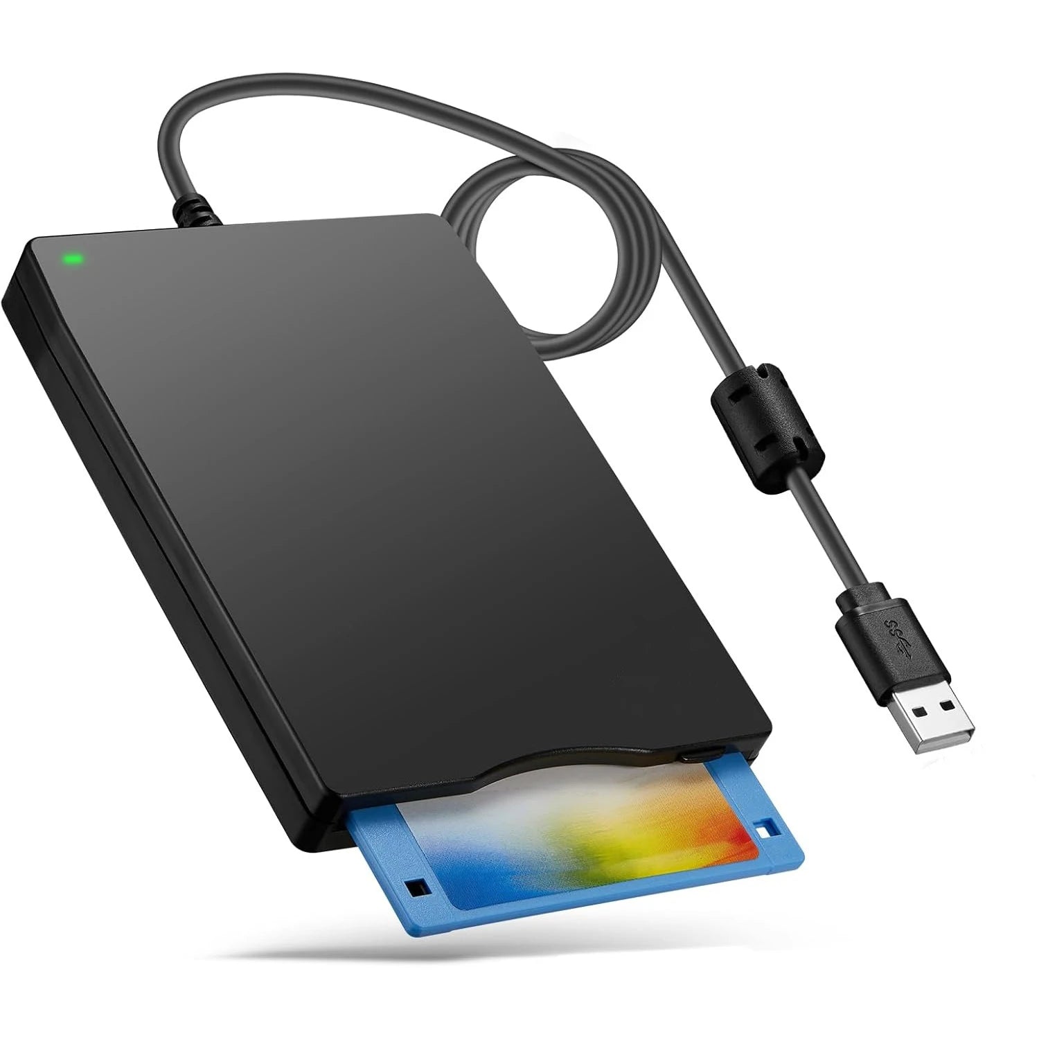 LJIAL USB Floppy Disk Reader Drive,3.5" Portable External 1.44MB FDD Diskette Drive for Windows 11/10/8/7/XP/Vista PC Laptop Mac