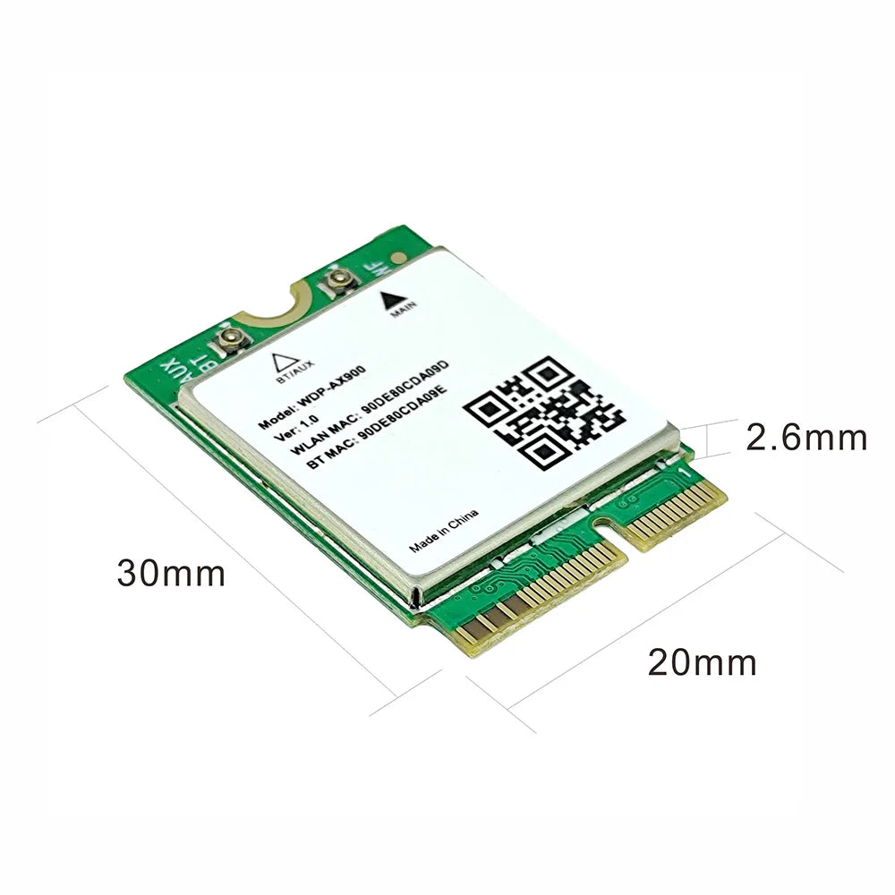 WiFi 6 Bluetooth 5.4 M.2 Network Card WDP-AX900 2.4G&5GHz Wireless Adapter For Laptop Computer Windows 10/11