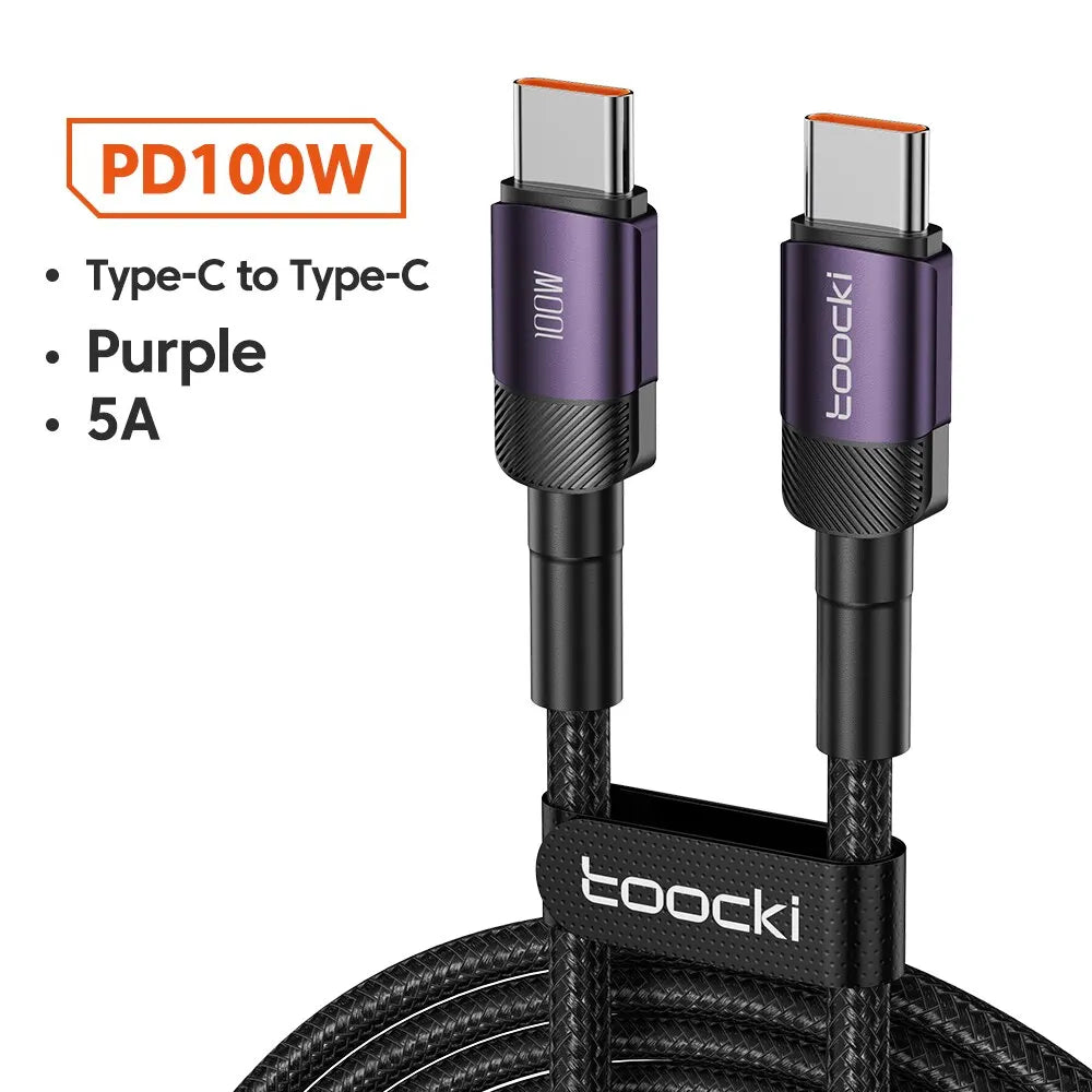 Toocki USB Type C Cable Fast Charging USB C Charger Cord For iPhone 15 14 13 12 11 Huawei P40 P30 Realme Oppo Oneplus Power Bank
