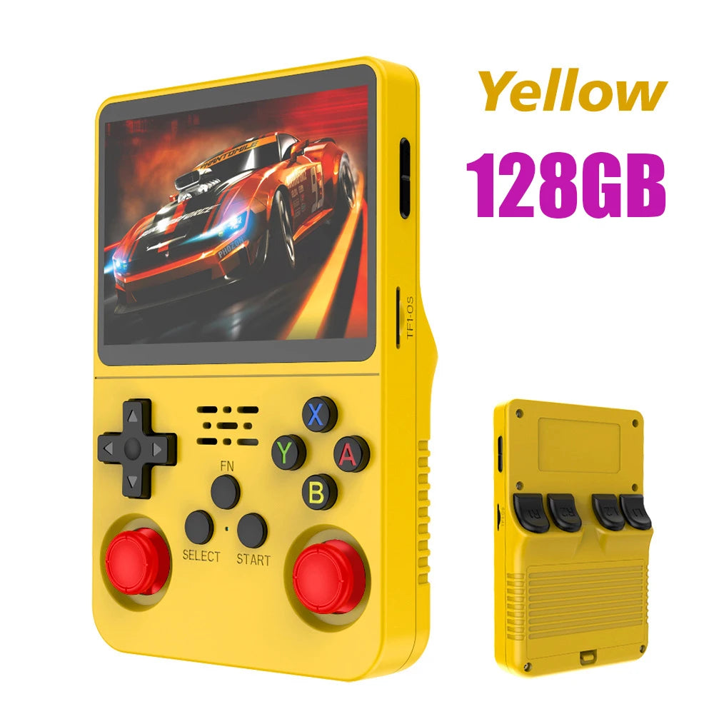 128G Open Source R36S Retro Handheld Video Game Console Linux System 3.5 Inch IPS Screen Portable Pocket Video Player 64GB Games