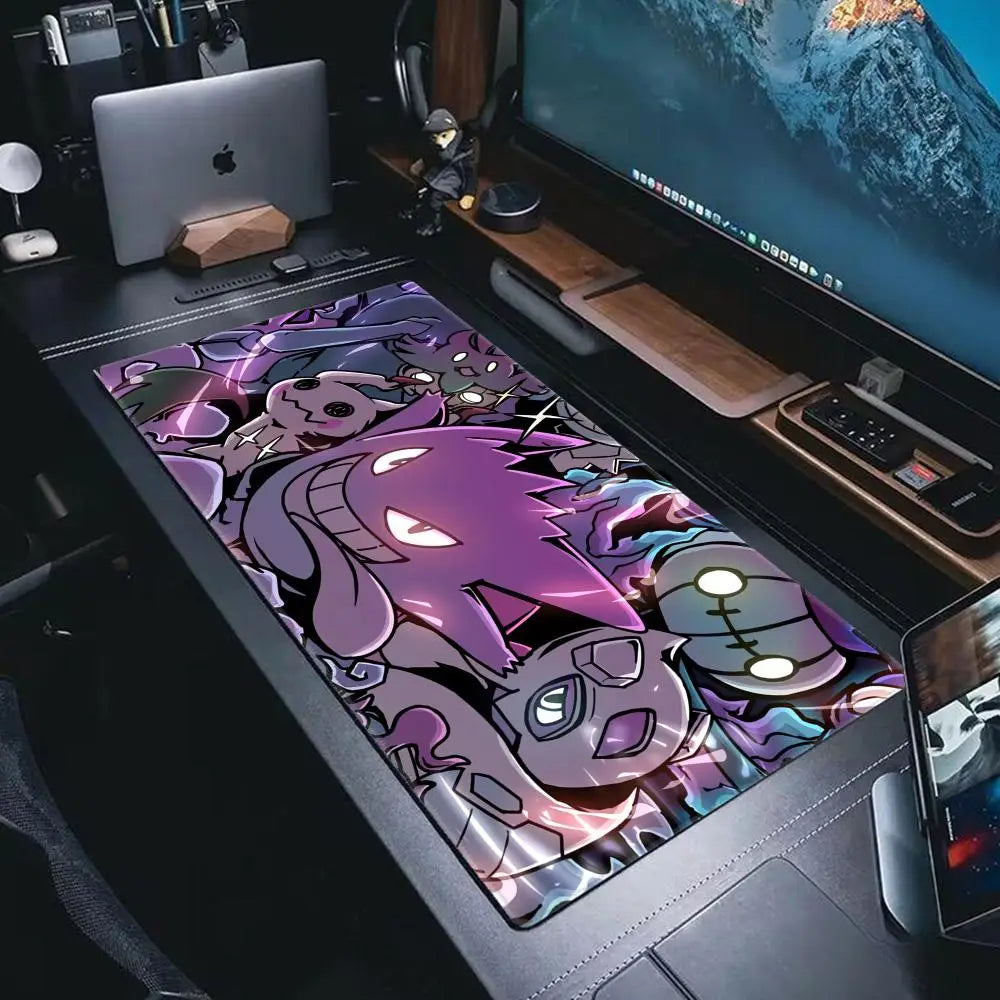 P-Pokemon-Gengar Grande Mousepad Large Gaming Mouse Pad LockEdge Thickened Computer Keyboard Table Desk Mat