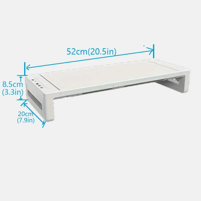 Computer Monitor Stands Foldable with USB3.0 Port Keyboard Mouse Storage Shelf and Drawer Monitor Holder