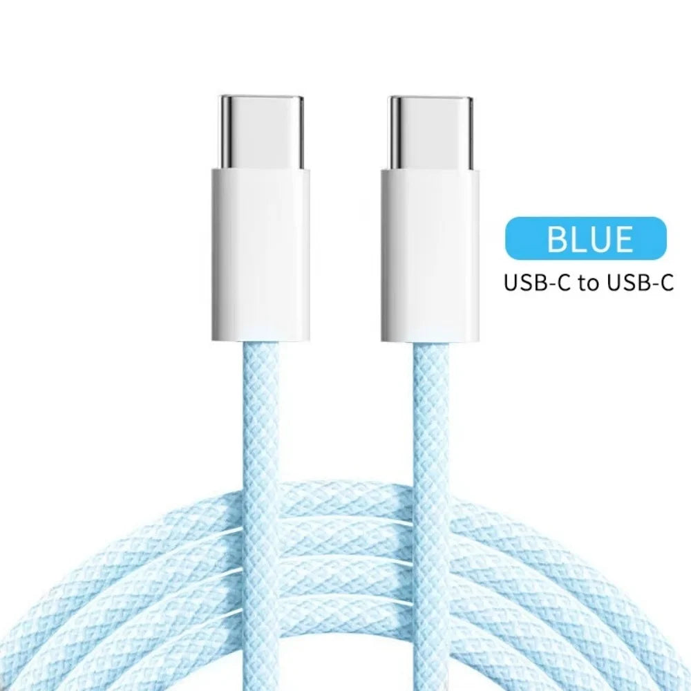 PD 60W C To C Type-C Cable Fast Charging Charger Wire Cord USB C Fast Charging Phone Cable For iPhone 16 15 iPad Samsung Xiaomi