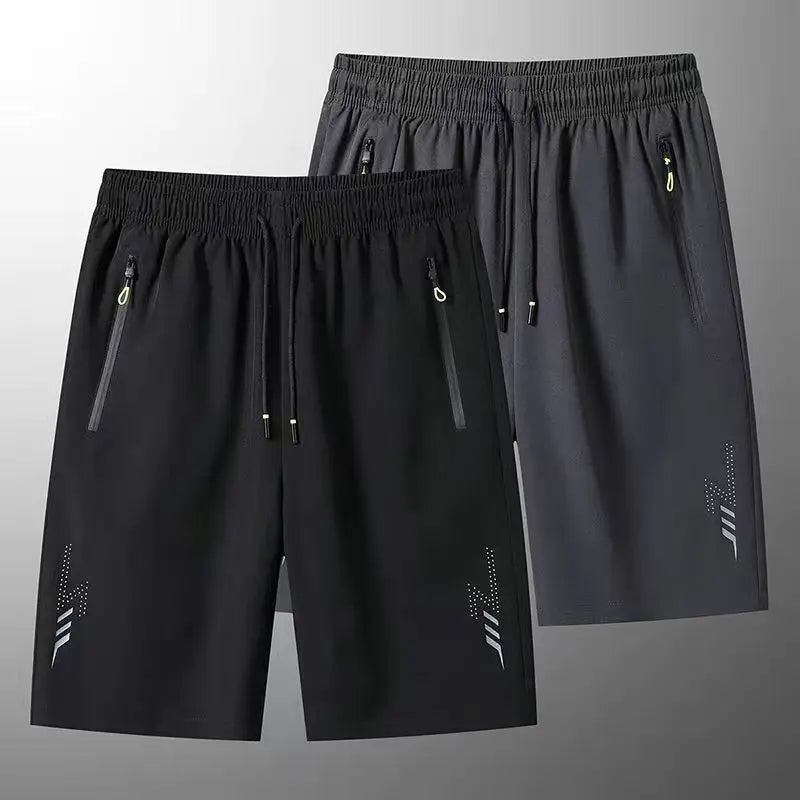 Summer Men's Sport Shorts Cool Sportswear Running Shorts Casual Bottoms Gym Fitness Training Jogging Short Pants Men Black Gray