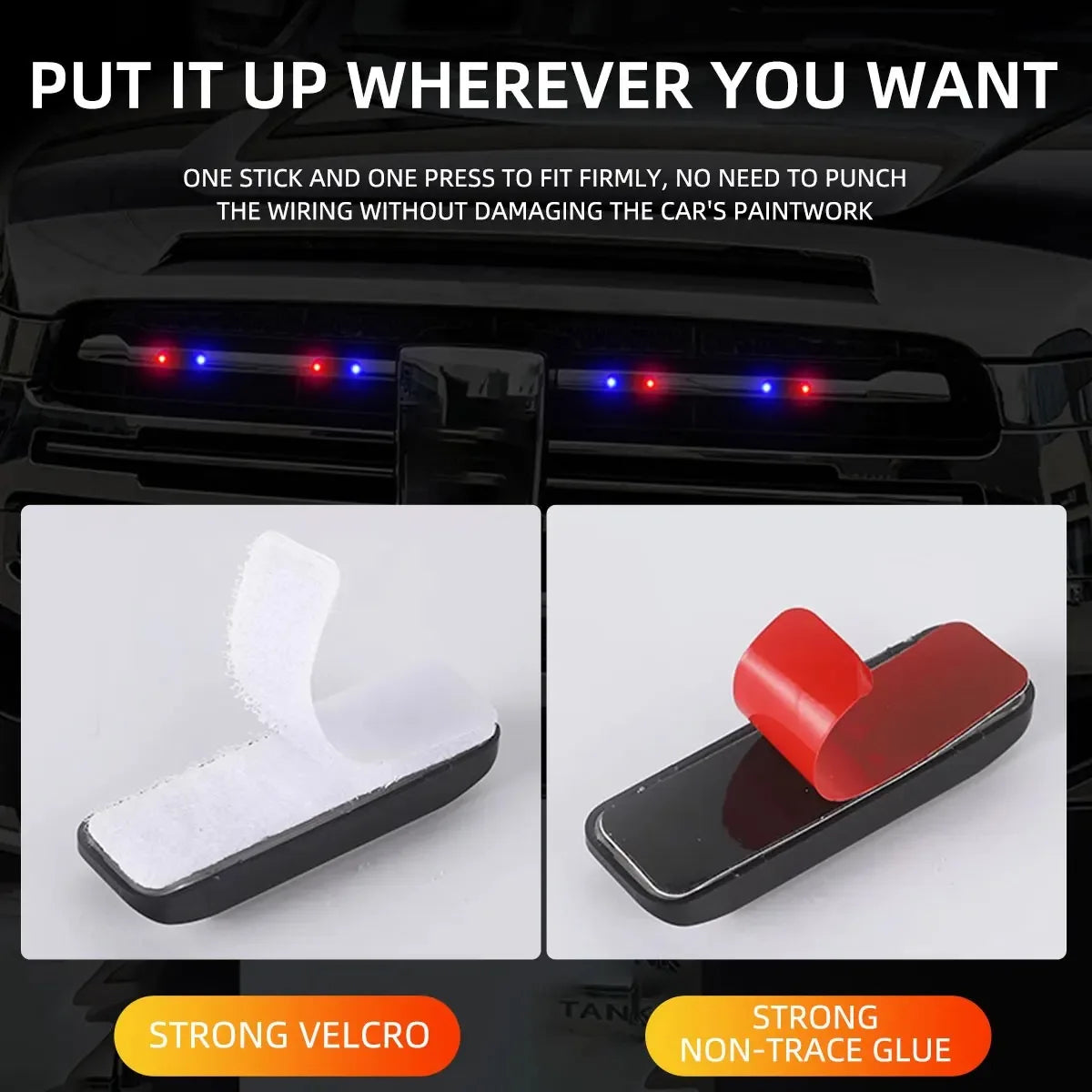 1-10PCS Solar Car Mini Warning Light Wireless Mini LED Flashing Anti-Theft Alarm Lamp for Night Security Parking Protection