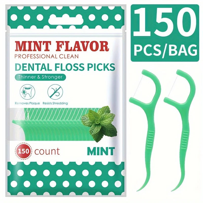 Mint dental floss stick - home portable disposable care dental floss stick - oral care - deep cleaning - interdental cleaning pr