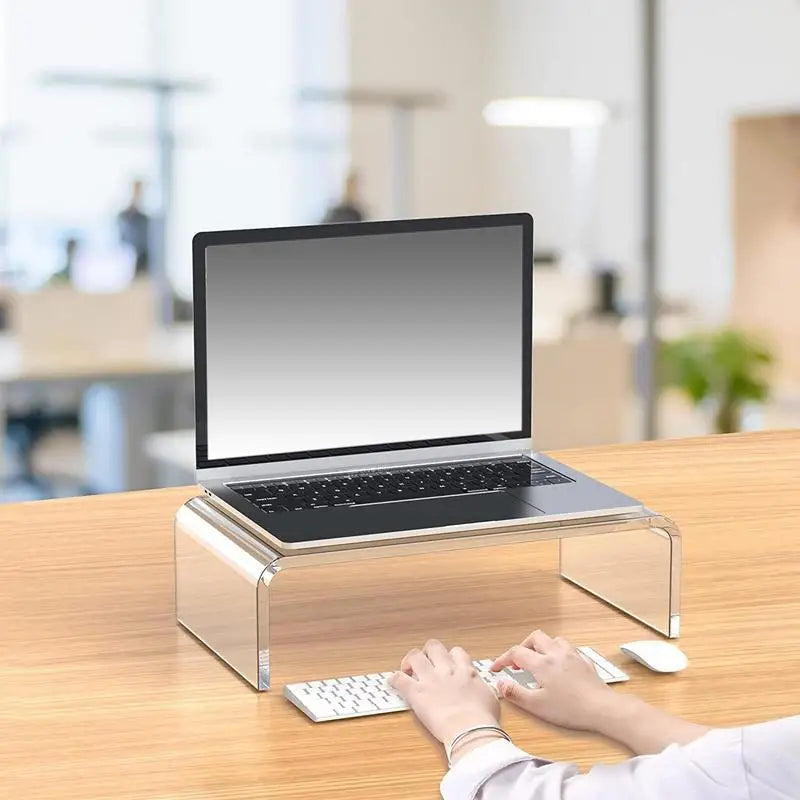 Monitor Stand Riser Acrylic Laptop Stand Clear Desktop Computer Riser  Table Storage Stand Desk Organizer for Storing PC Screen