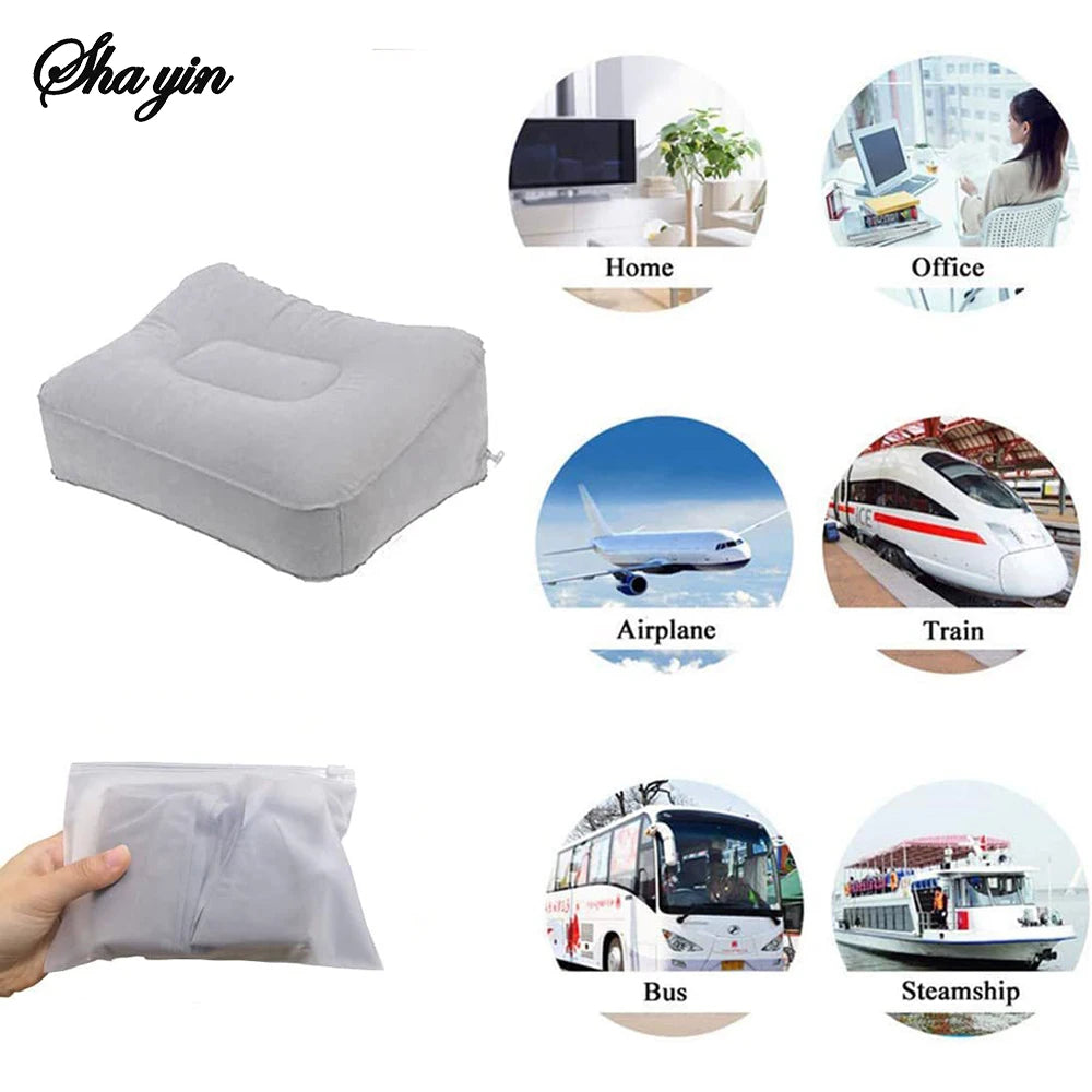 Inflatable Soft Footrest Pillow PVC Inflatable Foot Rest Pillow Cushion Air Travel Office Home Leg Up Relaxing Feet Almohada