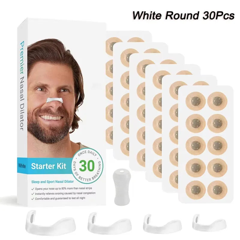 15/30days Magnetic Nasal Breathing Dilators Starter Kit for Nose Improve Sleep Quality Snoring Anti Snoring Sleep Mouth Tape