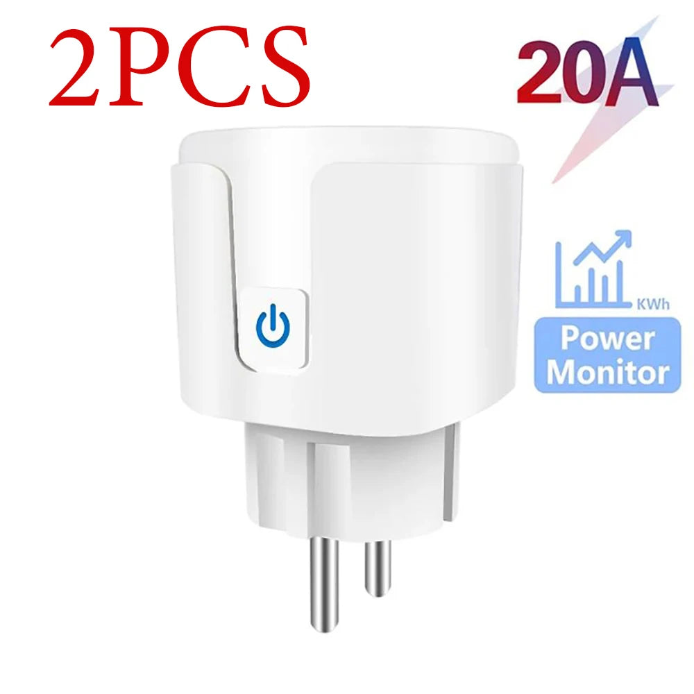 Smart Plug WiFi Socket EU 16A/20A With Power Monitor Timing Function Tuya Smart Life APP Works With Alexa Google Home