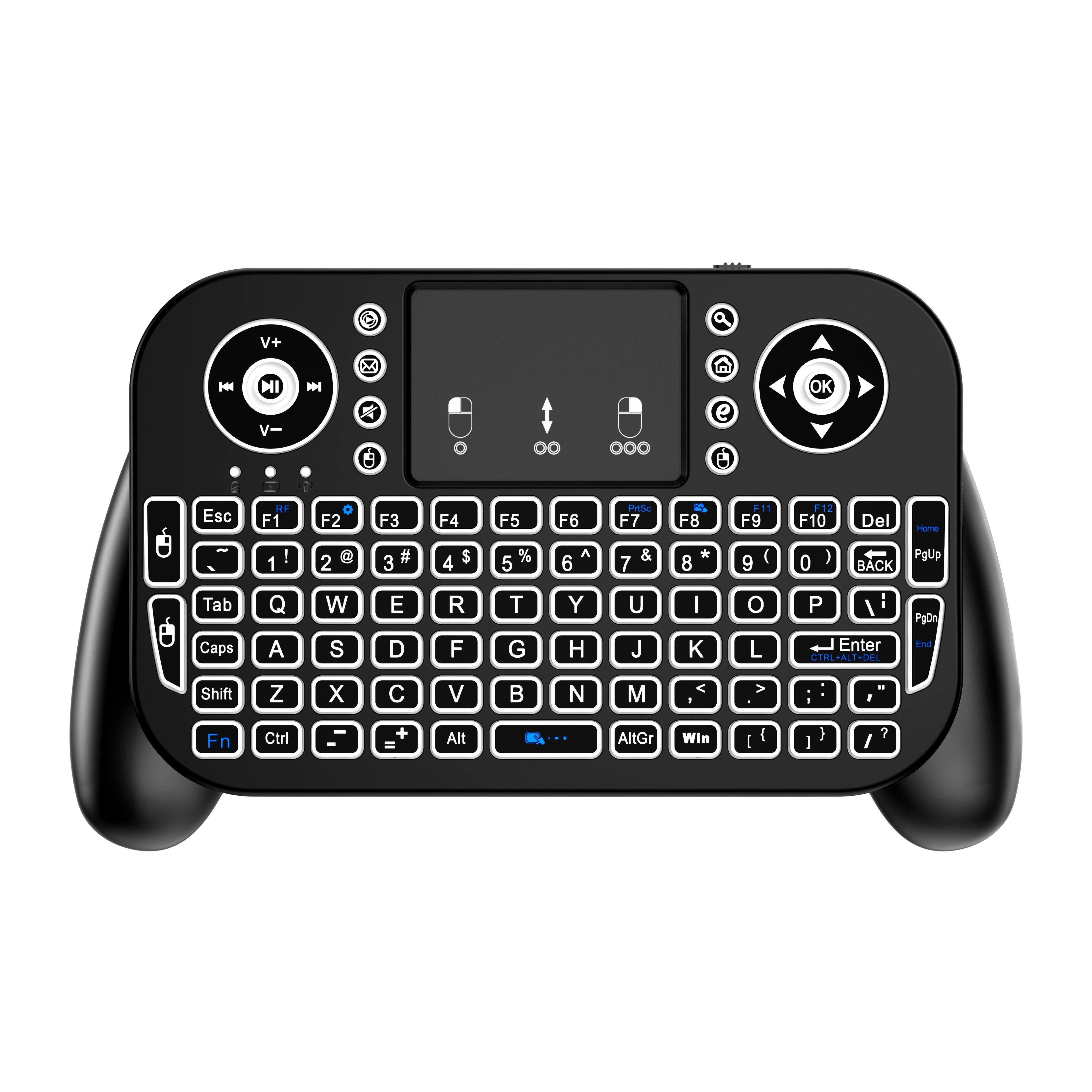Portable Mini Wireless Keyboard V8 7 Backlit 2.4G Bluetooth Touchpad Air Mouse Remote Control for Android TV Box