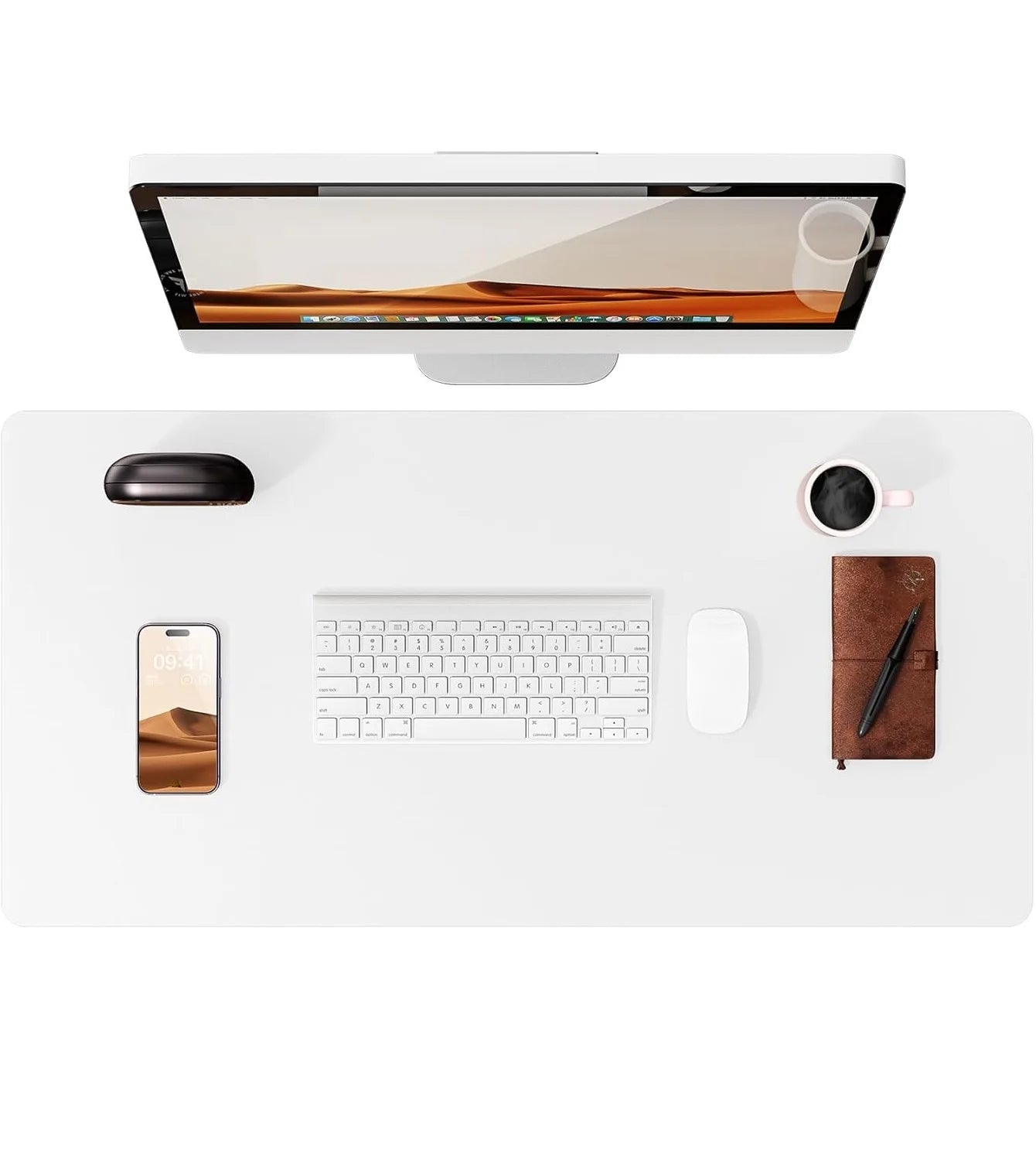 Leather Desk Mat | Computer Mat for Desk| Large Mouse Pad and Keyboard Mat | Desk Protector for Office