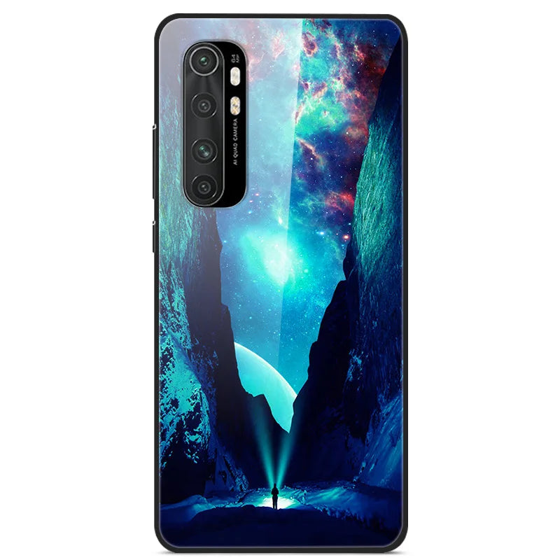 For Xiaomi Mi Note 10 Lite RU 6 GB 128 GB Case Tempered Glass Hard Back Cover For Xiaomi Mi Note 10 Lite Case Note10 Lite Fundas