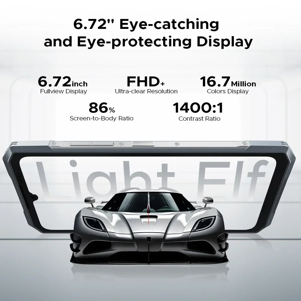 DOOGEE Blade GT 32GB(12+20) 256GB LED Light Effect 5G Smartphone 6.72'' FHD+ 120Hz 5500mAh 48MP Android 14 Cellphone