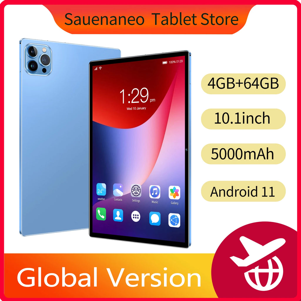 New 10.1-inch Tablet Pc  4GB RAM  64 ROM Supports video Calls Dual cameras Google Octa core Android 11.0 5000mAh Battery