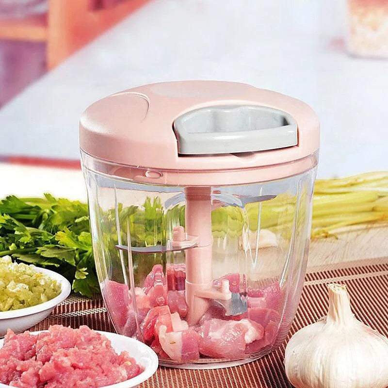 500/900ML Hand Chopper Manual Ginger Grinder Garlic Mud Splasher  Rotate Press Crusher Vegetable Onion Cutter Kitchen Tool