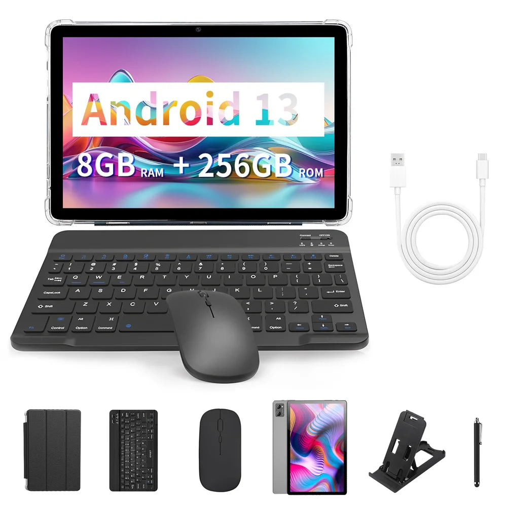 BDF-Y7 New 5G Pad 10.1 Inch Tablets Octa Core 8GB+256GB ROM HD Display Double SIM Dual Cameras Tablet Pc with Keyboard Mouse