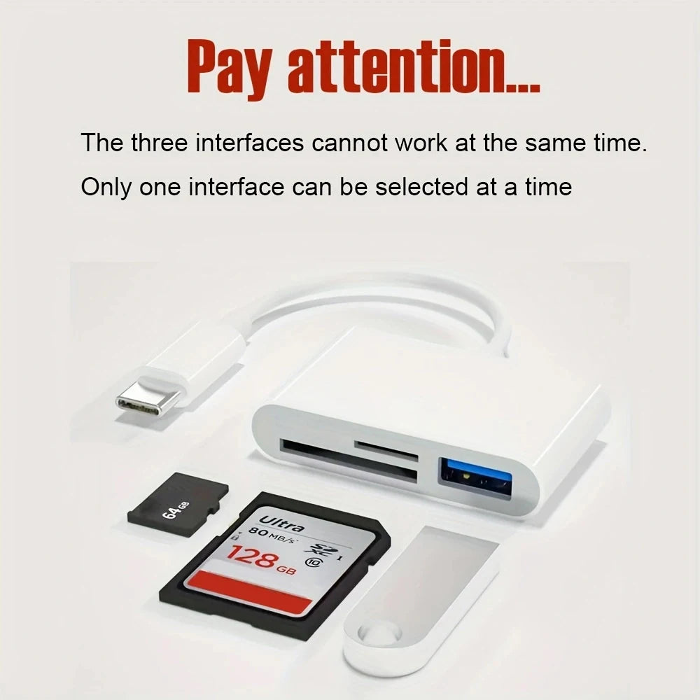 USB C To SD/TF Memory Card Reader, 3-in-1 USB C Card Read Compatible With iPhone 15 Pro iPad Mac MacBook Laptop Android,PC & Acc
